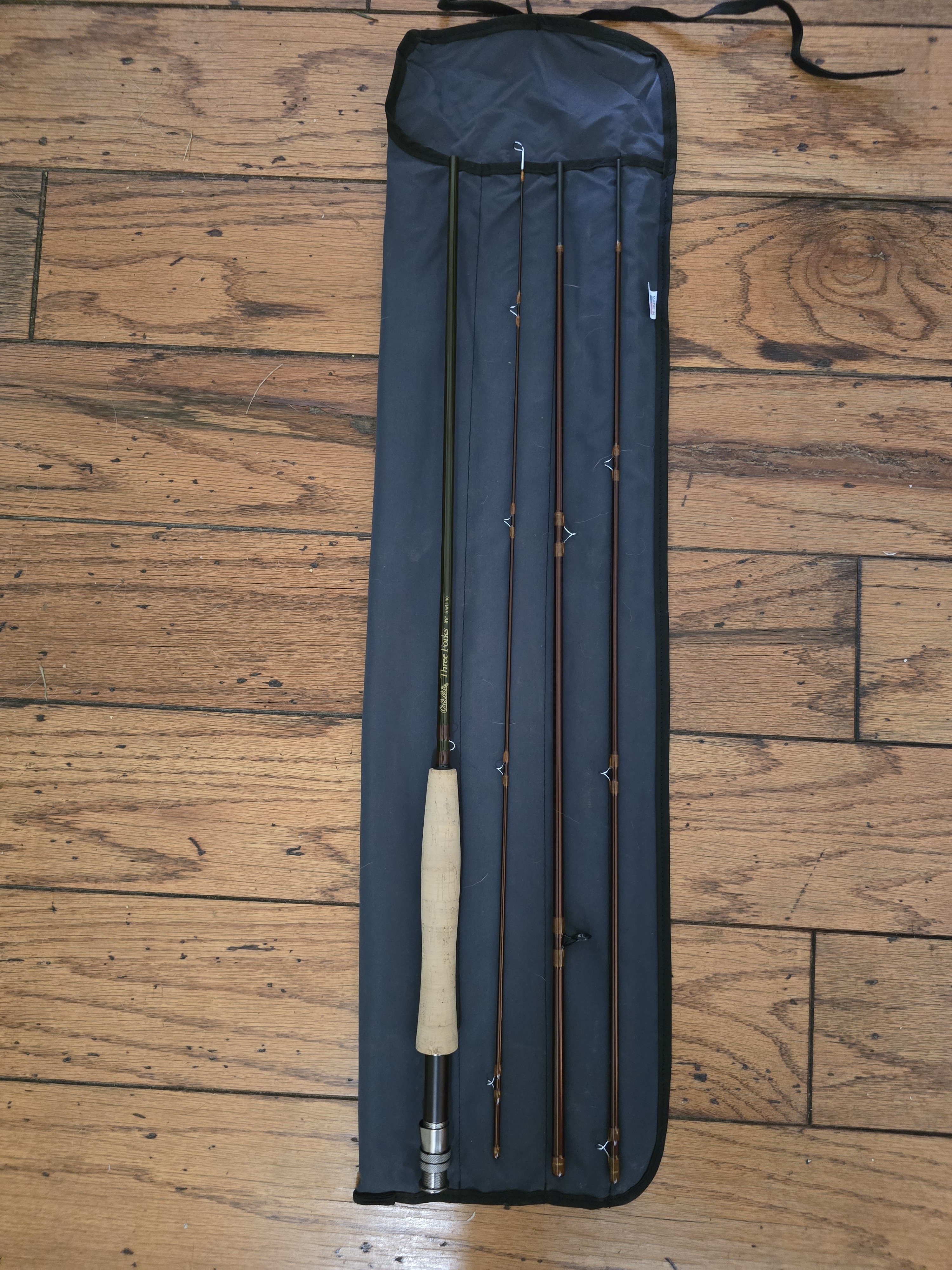 Three Forks 8'6" 5wt. Line4-Piece Fly Fishing Rod With Cork Handle - Brown/Black